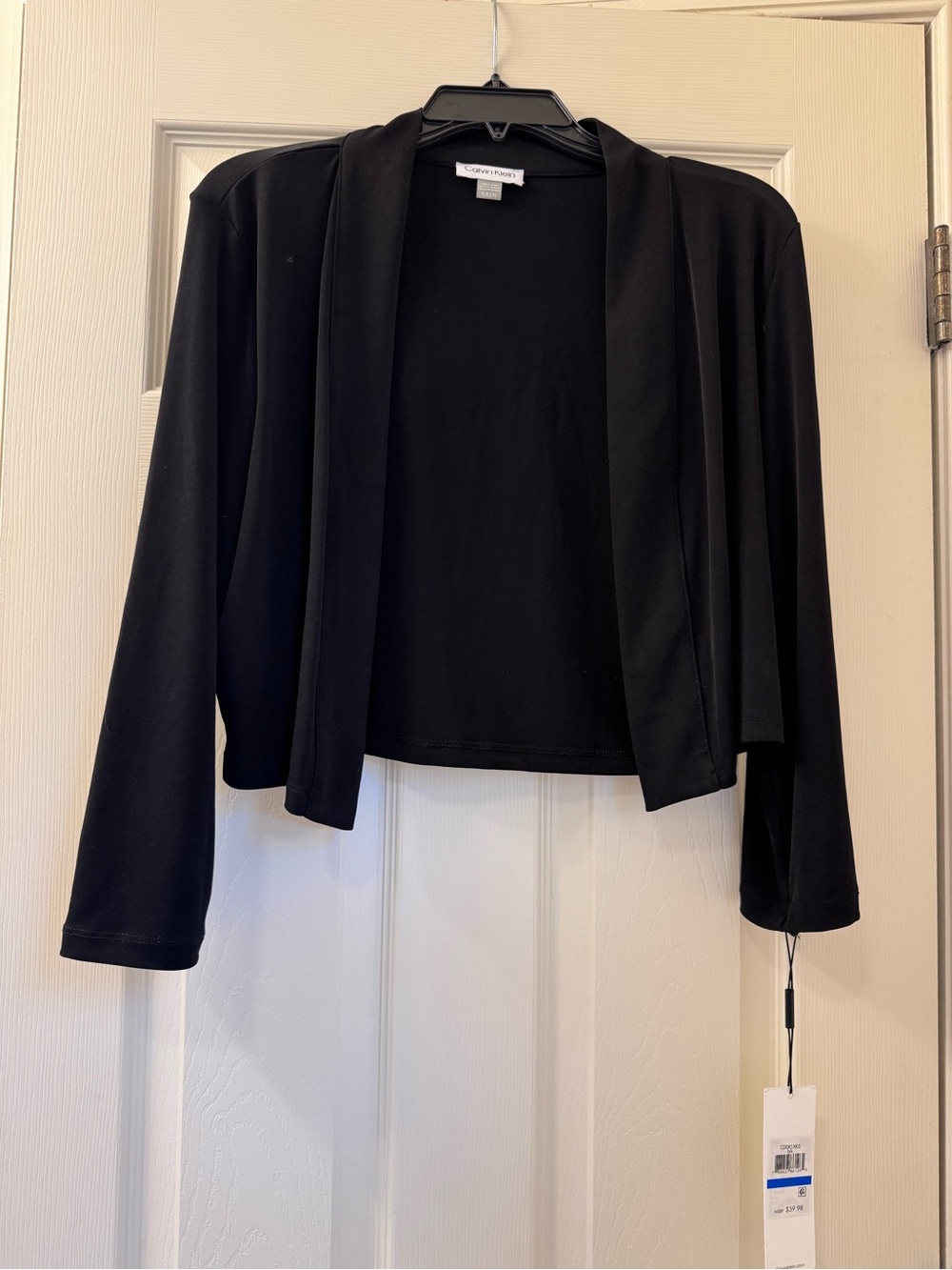 Calvin Klein Black Open-Front Women's Cropped Cardigan